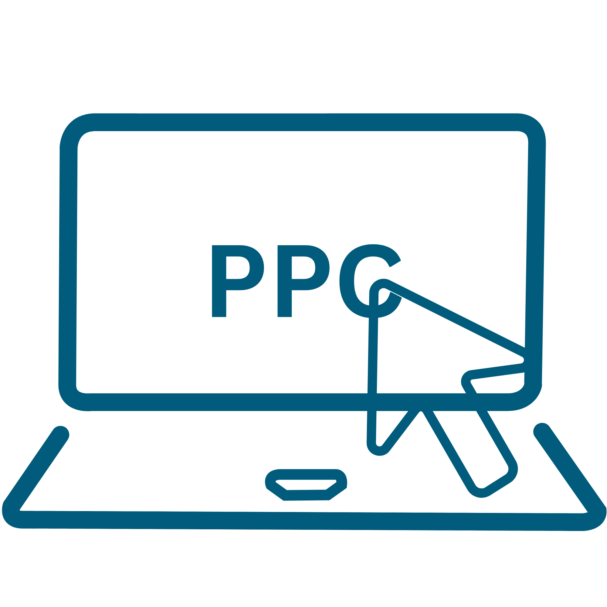 Best digital marketing strategist in Malappuram for PPC advertising,Illustration of a computer screen with a cursor clicking on it, symbolizing online advertising.